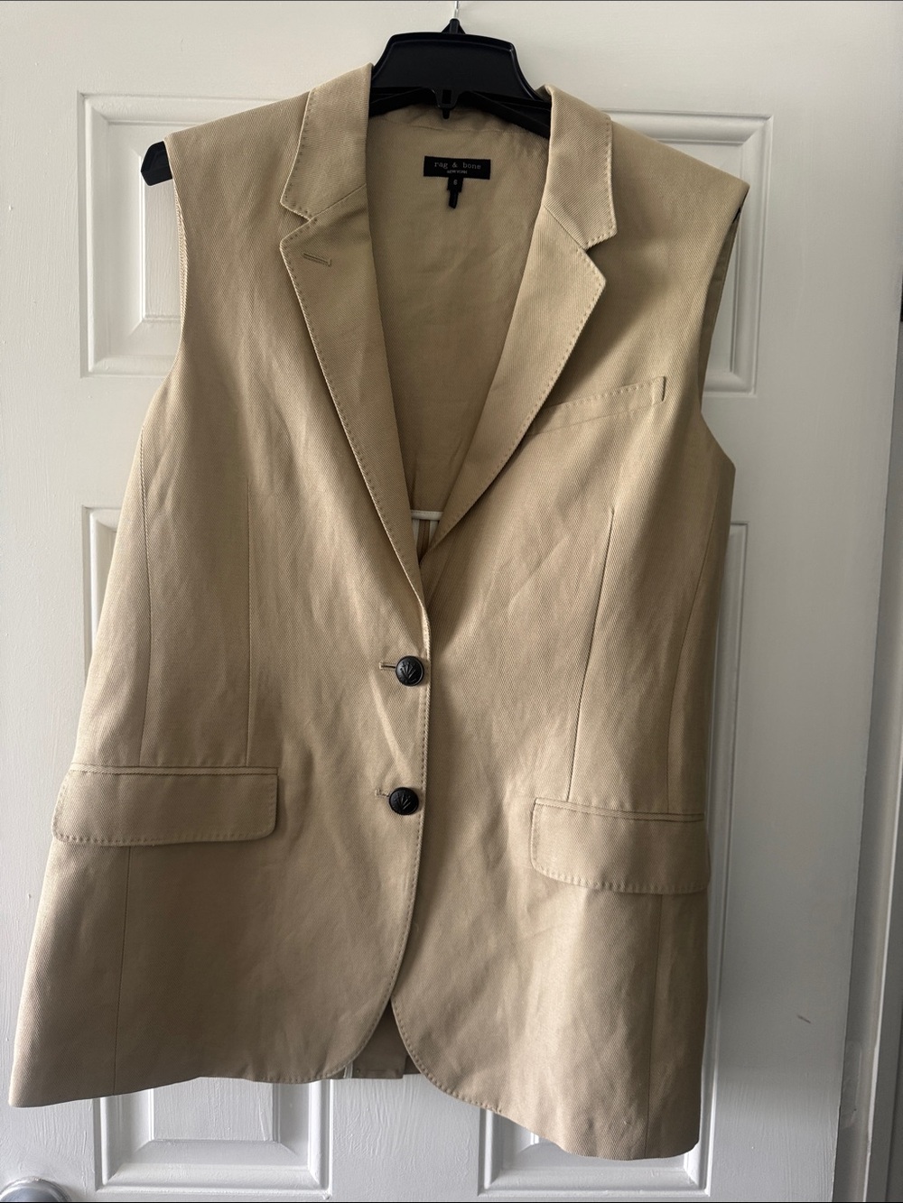rag & bone Beige Sleeveless Blazer Vest